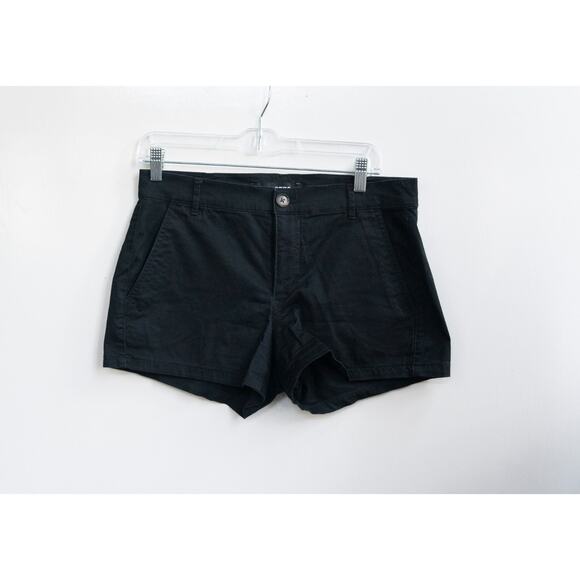 Express Mid Rise Shortie Shorts Women Size 4 Black Chino Casual Summer - Picture 1 of 6